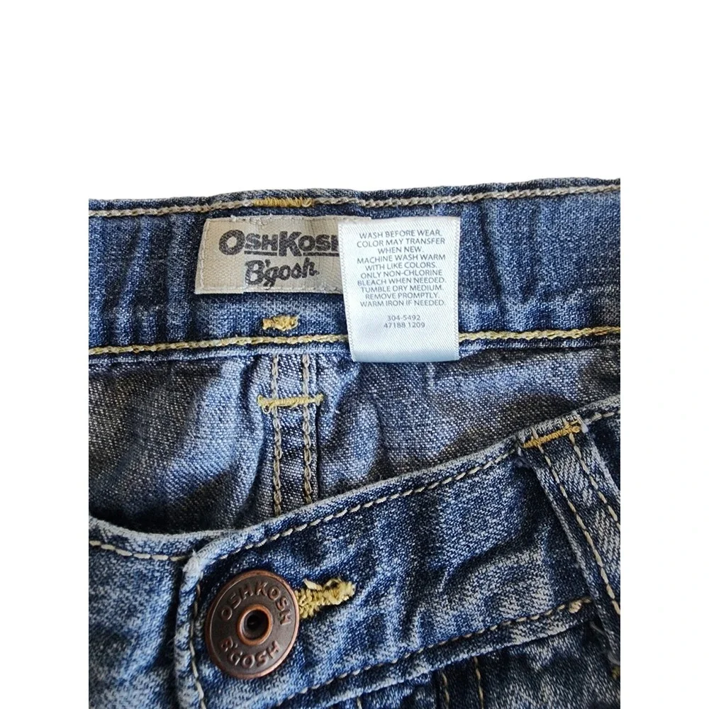 OshKosh Denim‎ Jean Shorts Adustable Elastic Waist Boy's Size 7X